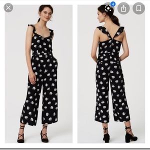 Loft Black lotus print jumpsuit